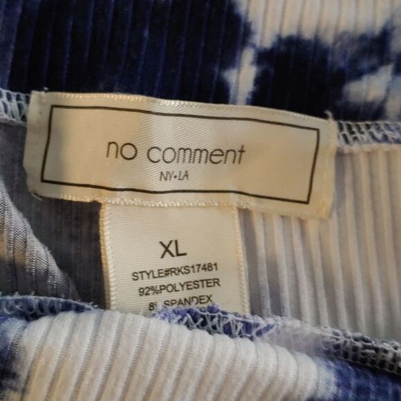 No Connect tie dye blue white ribbed stretch leggings Sz Xl - Picture 6 of 7